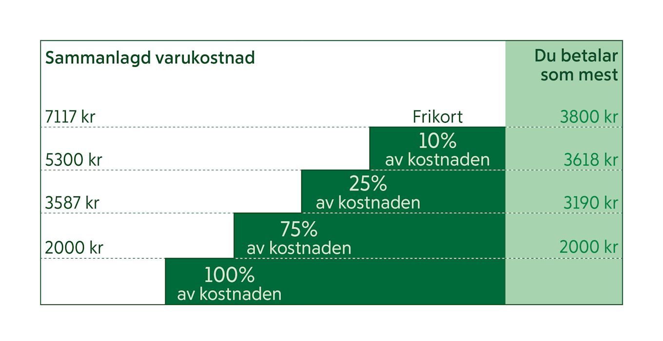 Högkostnadstrappa från och med 1 juli 2025